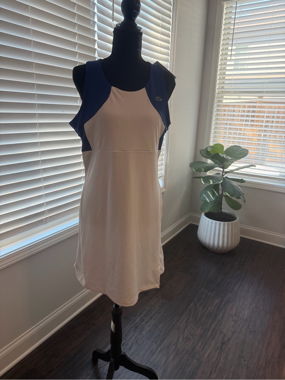 Lacoste Navy & Cream Sporty Sleeveless Tennis Dress